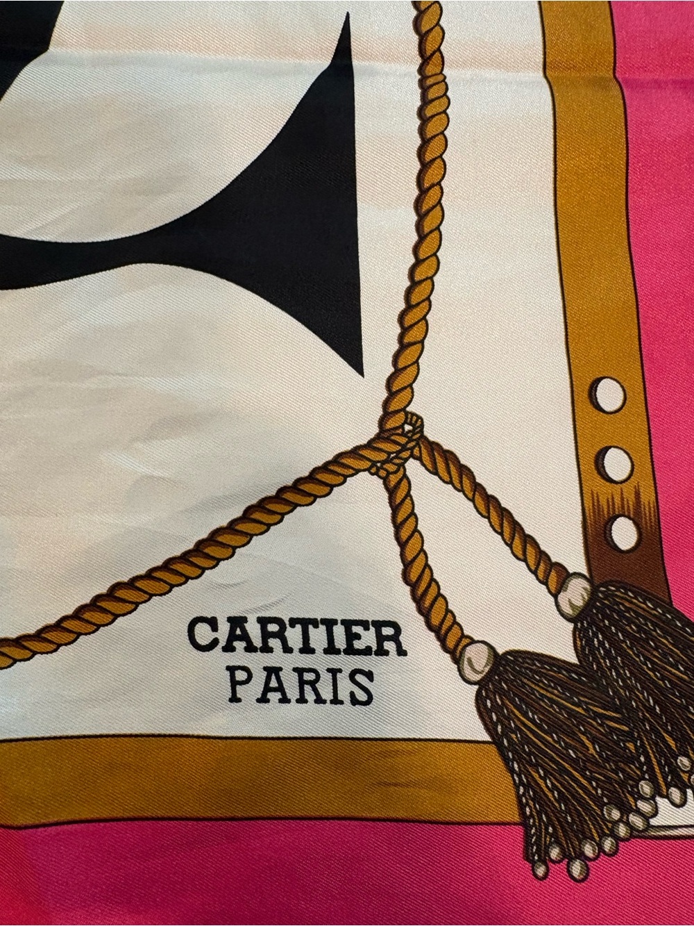 Authentic Cartier Paris Vintage Hot Pink Scarf - Picture 3 of 7